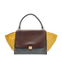 Medium Trapeze, &pound;550, Handbags, Burgundy/Grey/Yellow, Leather/Suede, Front view